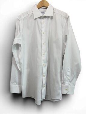 Eton White Men's Dress Slim Shirt - Spread Collar, Button Front 44 - 17 1/2”